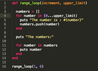 Rewritten script with for loop and range operator.